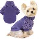 Dog Sweater for Small Dogs Girl Boy Dog Clothes Turtleneck Puppy Pullover XXS XS Chihuahua Sweatshirt Doggie Coats for Small Dogs Cat Outfit, Purple, S
