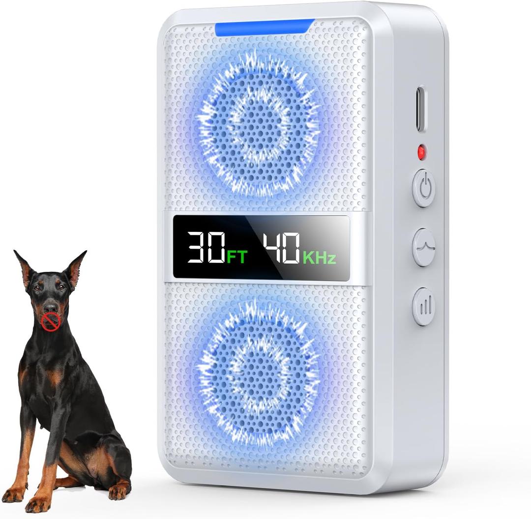 Anti Barking Device for Dogs, Ultrasonic Dog Bark Deterrent Devices, Type-C Rechargeable Behavior Corrector with Adjustable 30 FT Range & Frequency Dog Bark Box for Indoor & Outdoor Use