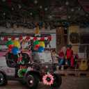 Christmas Golf Cart Decoration Kit Golf Cart Christmas Decorations Kit Parade with Car Wreath Inflatable Gingerbread Man string candy canes Balloons Wreath Decorative Tasses