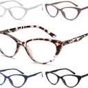 EYEURL Reading Glasses for Women 5 Pack Fashion Cat Eye Reading Glasses, Men Blue Light Blocking Readers with Spring Hinges Computer reading glasses.1.0