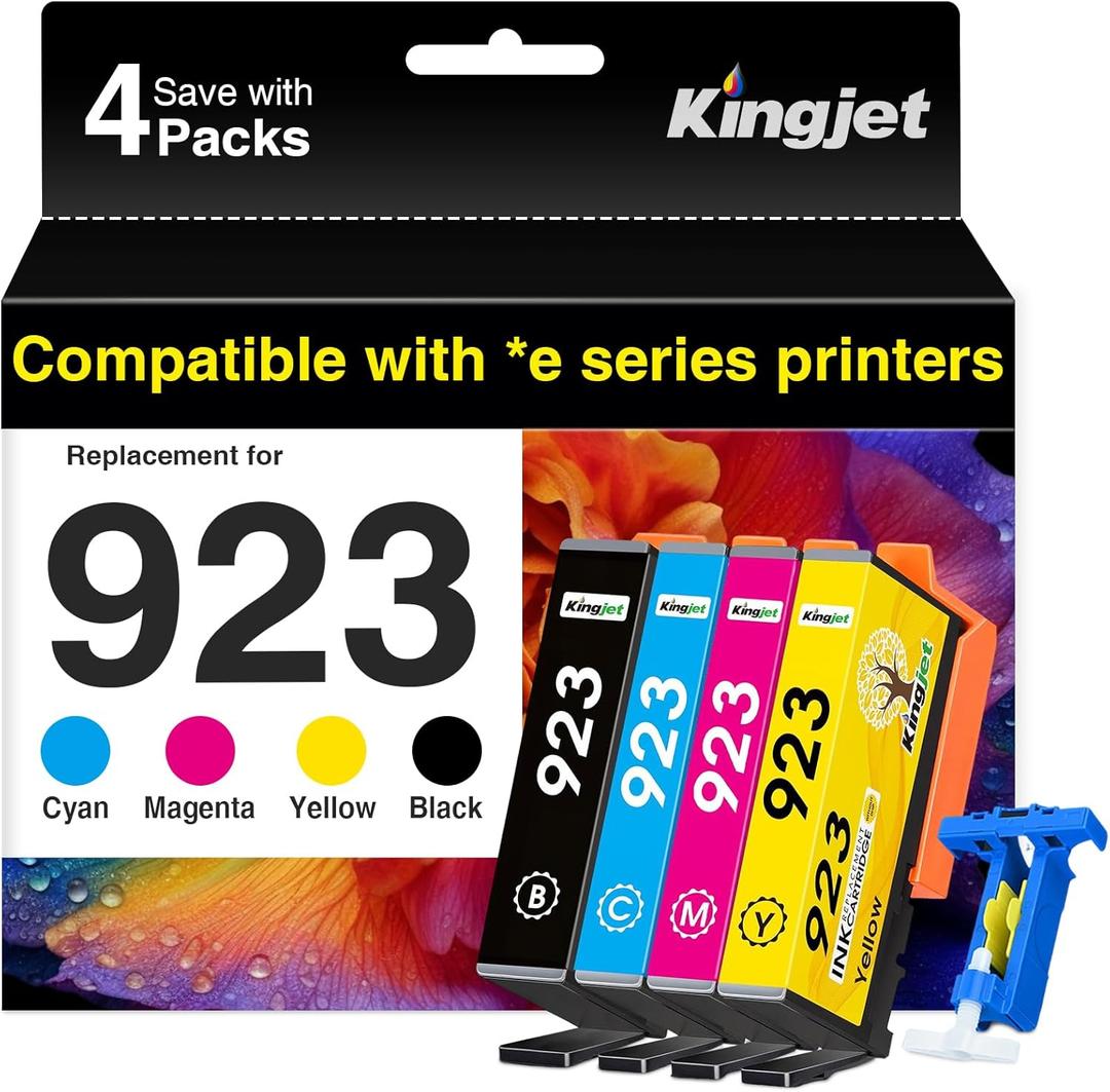 Cartridges Combo Pack Without Chip Compatible for HP OfficeJet 8120 8122e 8123 & Pro 8130e 8135e 8138e 8139e Printer (BK C M Y)