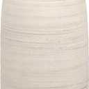 Briful 9.6in Large Rustic Shabby White Ceramic Vase,Vintage Farmhouse Flowers Vase,Shabby Terra Cotta Vase, Antique Pottery Decorative Pampas Vase for Home Office Table Shelf Mantel Porch Decorations
