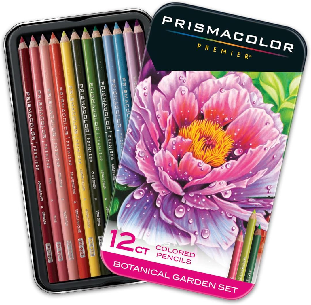 Prismacolor Premier Colored Pencils Soft Core Botanical Garden Set Adult Coloring 12 Count