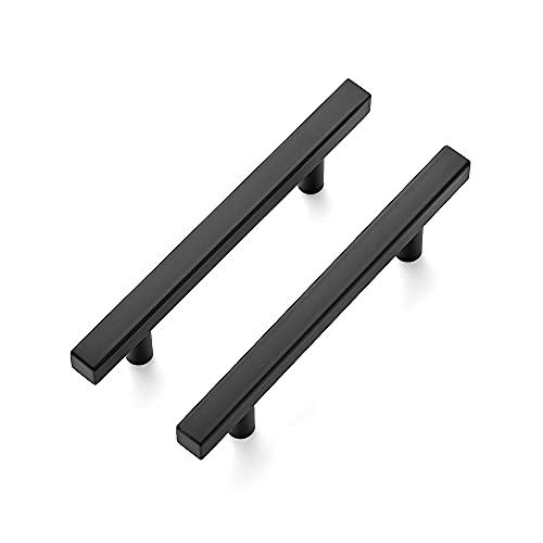 Ravinte 20 Pack 6'' Square Cabinet Pulls Matte Black Stainless Steel Kitchen Drawer Pulls Cabinet Handles 6”Length, 3-3/4” Hole Center