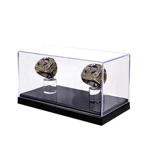 Championship Ring Display Case 1 Slot Hole | Baseball Ring Display Box | Softball Ring Box | Football Ring Case | Sport Ring Display Box | High School Ring Display Box… (Two Holes-1)