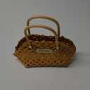 Wood Baskets Woven Hand-Held Wicker Cachepot For Flowers Pot Wicker Baskets Girl Storage Basket with Handle Wedding Home Decor