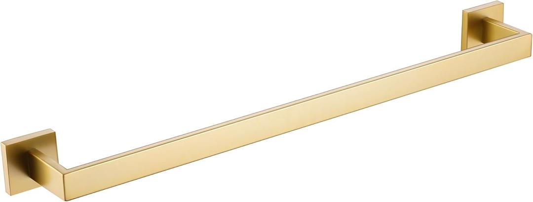 24-Inche Bath Towel Bar Brushed Gold 60CM Towel Rack Bathroom Towel Hanger Square Shower Towel Rail Towel Rod Contemporary Style Lavatory Towel Holder Wall Mounted,A8804BG-6P1
