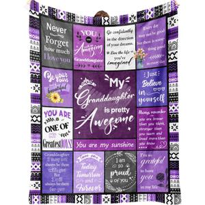 Granddaughter Gifts from Grandma, Grandpa, Birthday Gifts for Granddaughter, Granddaughters Blanket, Christmas Graduation Present for Grandchild, Heartwarming Blanket 60”x50”