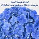 MARTINE MALL 4Pcs 21in Hydrangea Artificial Flowers, Latex Real Touch Hydrangeas Lifelike Large Hydrangea Flowers for Home Decor Party Arrangements Wedding Bouquets Centerpieces (Dark Blue)