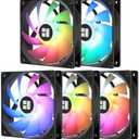 Thermalright 5 Pack TL-C12C-S CPU Fan 120mm ARGB Case Cooler Fan, 4pin PWM Silent Computer Fan with S-FDB Bearing Included, up to 1550RPM Cooling Fan（5 Quantities）