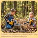 Arrowbash 3-in-1 Kids Gardening Toy Set, Toy Leaf Blower & Kids Chainsaw & Weed Trimmer with Realistic Sound & Light, Outdoor Backyard Play Educational Learning Birthday Summer Gift for Boys Girls