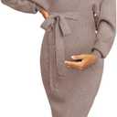 Chang Yun Maternity Nursing Dress Sweater Dress for Women Wedding Guest Dress Baby Shower Maternity Photoshoot Outfits (X-Large, Coffee)