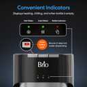 Brio Bottom Loading Water Cooler Dispenser for 5 Gallon Bottles - 3 Temperatures with Hot, Room & Cold Spouts, Child Safety Lock, LED Display with Empty Bottle Alert, Stainless Steel