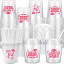 Ceenna 30 Sets 24oz Graduation Drink Buckets with Lids and Straws Class of 2026 Graduation Plastic Bucket Cups Congrats Grad Party Supplies for High School College Tailgate Party Summer Events (Pink)