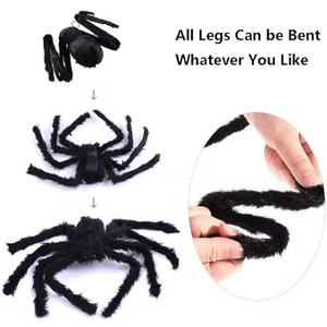 Halloween Decorations Big Spider Black Soft Hairy Scary Spider Fake Large Pops for Halloween Outdoor Yard Party