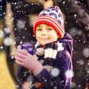 FENELY 2 Pairs Kid Winter Knit Gloves Stretchy Warm Gloves Gift for Boy Girl (Pink)