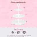 Pack of 10 NWK Cake Stand Set, with 3 x Two-Tier and 3 x Three-Tier Cupcake Stands, 4 x Appetizer Trays, 1 x Tablecloth for Birthday Bridal Baby Shower Party (White)