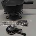 Artestia Cast Iron Fondue Pot Set for Cheese & Chocolate, Fondue Set for 6 with Burner & 6 Forks, Swiss Fondue Pot for Party, Family & Gift, Black