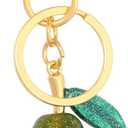 Pear Bag Charm Keychain - Cute Purse Handbag Key Chain Charm Fruit Accessories - Birthday Gift for Women (Reseda) (Green)
