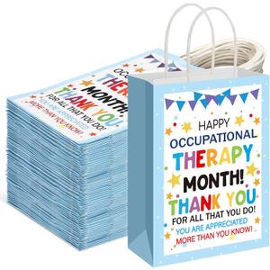 Gilprop 24 Pcs Occupational Therapy Month Gifts Bags OT Thank You Gifts Bulk Occupational Therapist Party Favors Bags for Employee Coworker Staff Doctor Office Birthday Retirement