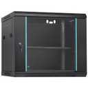 VEVOR 9U Wall Mount Network Server Cabinet, 15.5'' Deep, Server Rack Cabinet Enclosure, 200 lbs Max. Ground-Mounted Load Capacity, with Locking Glass Door Side Panels, for IT Equipment, A/V Devices