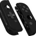 eXtremeRate Soft Touch Black Joycon Handheld Controller Housing (D-Pad Version) with Full Set Buttons, DIY Replacement Shell Case for Nintendo Switch & Switch Oled Joy-Con  Console Shell NOT Included