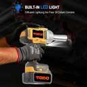 Cordless Impact Wrench, 800N.m / 590Ft-lbs 1/2" Brushless Impact Gun, 21V High Torque Power Impact Driver, 2x4.0Ah Batteries, Electric Impact Wrench for Car/Lawn Mower