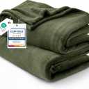Bedsure Fleece Blanket Queen Blanket Olive Green - Bed Blanket Soft Lightweight Plush Fuzzy Cozy Luxury Microfiber, 90x90 inches