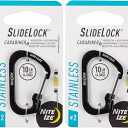 Nite Ize SlideLock 1.8 in. Dia. Stainless Steel Black Carabiner Key Holder