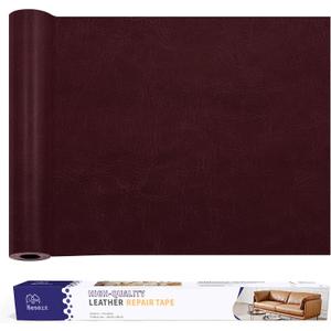 Leather Repair Patch Tape Kit, Self-Adhesive Leather & Vinyl Repair for Furniture, Couch, Sofa, Car Seats, Office Chair - 30inx16in (Red)