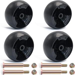 CheeMuii 4 Pack 734-04155 Mower Deck Wheels Kit 5 Inch Deck Gauge Wheel Replace for 734-04155 112-0677 72-025 210-275 938-3056 Deck Wheels with Bolts and Lock Nuts Kit