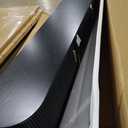 POVISON Fully-Assembled Mid Century Modern TV Stand for 75+ inch TV, Sliding Door Entertainment Center with Storage, Wood TV Console, Media Console for Living Room Bedroom(Black, 94.49")