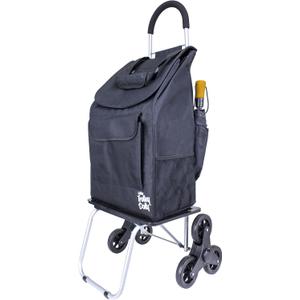 dbest products Stair Climber Bigger Trolley Dolly, Black Grocery Shopping Foldable Cart Condo Apartment 44 Inch