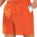 NORTHYARD Mens Swim Trunks 5" Beach Swim Shorts Quick Dry Bathing Suit with Mesh Liner Packable, Orange, 2XL (Orange, XXL)