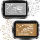 Fuyoooo 2 Pack Stamp Pad Craft Ink Pad Set for Rubber Stamps Metallic Gold & Silver for Wedding Invitations Scrapbooking Card Making Embossing DIY Art Projects Supplies