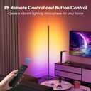 Bright LED RGB+IC Corner Floor Lamp with App, Remote Control Obsidian Black