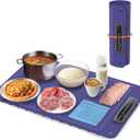 Warming Mat for Food, Electric Warm Tray, Full Surface Heating Food Warmer, 4 Temperature Levels, 5 Hours Auto Shut-Off Function, for defrosting, Buffets, Parties, Holidays and Everyday Use, Blue (4.9" x 4.9" x 16.3")