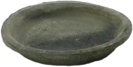 HomArt Rustic Terra Cotta Saucer 6.25-Inch, Moss Grey