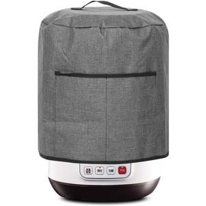 Air Fryer Cover Dust Cover, Round Protective Cover Bag Small Household Appliance Dust Cover with 2 Pocket and Handle for Electric Pressure/Rice Cooker, 38x38.7cm/15x15.2in(Black)