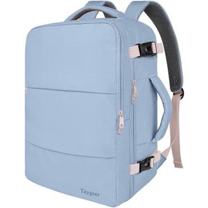 Taygeer Travel Backpack for Women, Carry On Backpack with Water Bottle Pocket & Shoe Pouch, TSA 15.6inch Laptop Mochila Flight Approved, Nurse Bag Casual Daypack for Weekender Hiking, Powder Purple (Large)