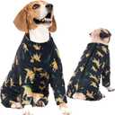 IDOMIK Dog Pajamas,Soft Dog Pjs Clothes with Zipper,Breathble Dog Shirts for Boys Girls,Dog Apparel Shirt Onesie,Dog Recovery Suit for Small Medium Large Dogs,Dog Anxiety Relief Onesies Darkgray,XS (XS(Chest circumference:14.57"))