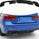 Rear Diffuser Compatible with 2012-2018 BMW 3 Series F30 F35 328i M-Performance Style Rear Bumper Lower Lip Diffuser Single Exhaust Two Outlet