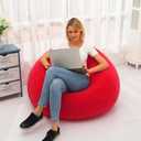 Beanless Bag Inflatable Chair, Air Sofa Outdoor Inflatable Lazy Sofa Chair No Filler,Washable Couch Bean Bag Chair Folding,for Organizing Plush Toys Or Memory Foam (Red)