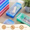 Gueevin 24 Pcs Large Capacity Plastic Pencil Box Clear Plastic Pencil Case Crayon Box with Snap Tight Lid Watercolor Pen Storage Brush Organizer Drawing Tools Container (Dark)