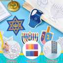 2 x Sosation 24 Set 5 Inch Hanukkah Sand Art Kits Gift Self Adhesive Painting for Adult Chanukah DIY Art Craft Pictures with 7 Colorful Sand for Hanukkah Christmas Jewish Party Favors