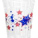 Party Essentials Soft Plastic Printed Party Cups, 12-Ounce, Patriotic Stars, 20-Count