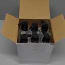 Nuogo 6 Pcs Coffee Syrup Dispenser Bottles Set 750ml, 500ml, 300ml, 150ml PET Black Syrup Bottles with Pump Dispenser 27 Labels for Coffee Bar Kitchen Accessories Portable Travel(16.9 oz,Square)