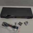 TP-Link TL-SL1218MP 16 Port 10/100Mbps Fast Ethernet PoE Switch 16 PoE+ Ports @250W, w/ 2 Uplink Gigabit Ports + 2 Combo SFP Slots, Priority, Extend & Isolation Mode, Black