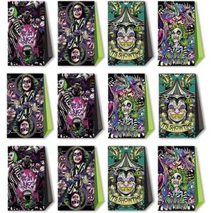 12Pcs Horror Themed Party Favor Gift Candy Bags Goodie Bags Party Supplies for Horror Birthday Party Decorations