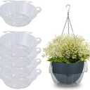 Idyllize 5 Piece of 10 Inch Clear Plastics Plant Saucers Drip Pans for Hanging Basket Indoor and Outdoor (10'')